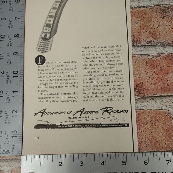 1950 Assoc of American Railroads Vtg Magazine Print Ad Train Question Mark Scene - Picture 6 of 7
